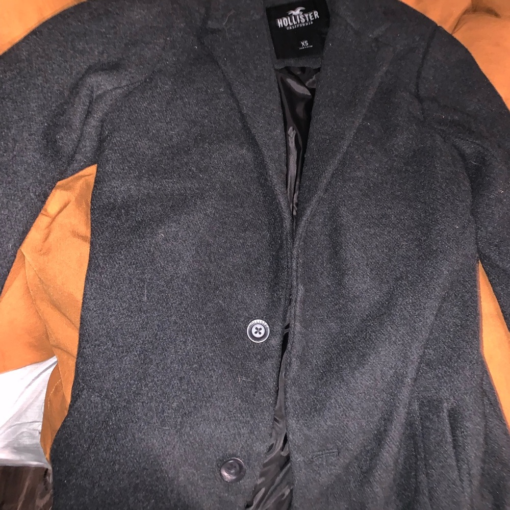 Hollister charcoal grey trench coat xs
